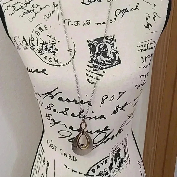 #15 set of 3 fashion necklaces long beaded tassel geometric silver - Picture 2 of 4